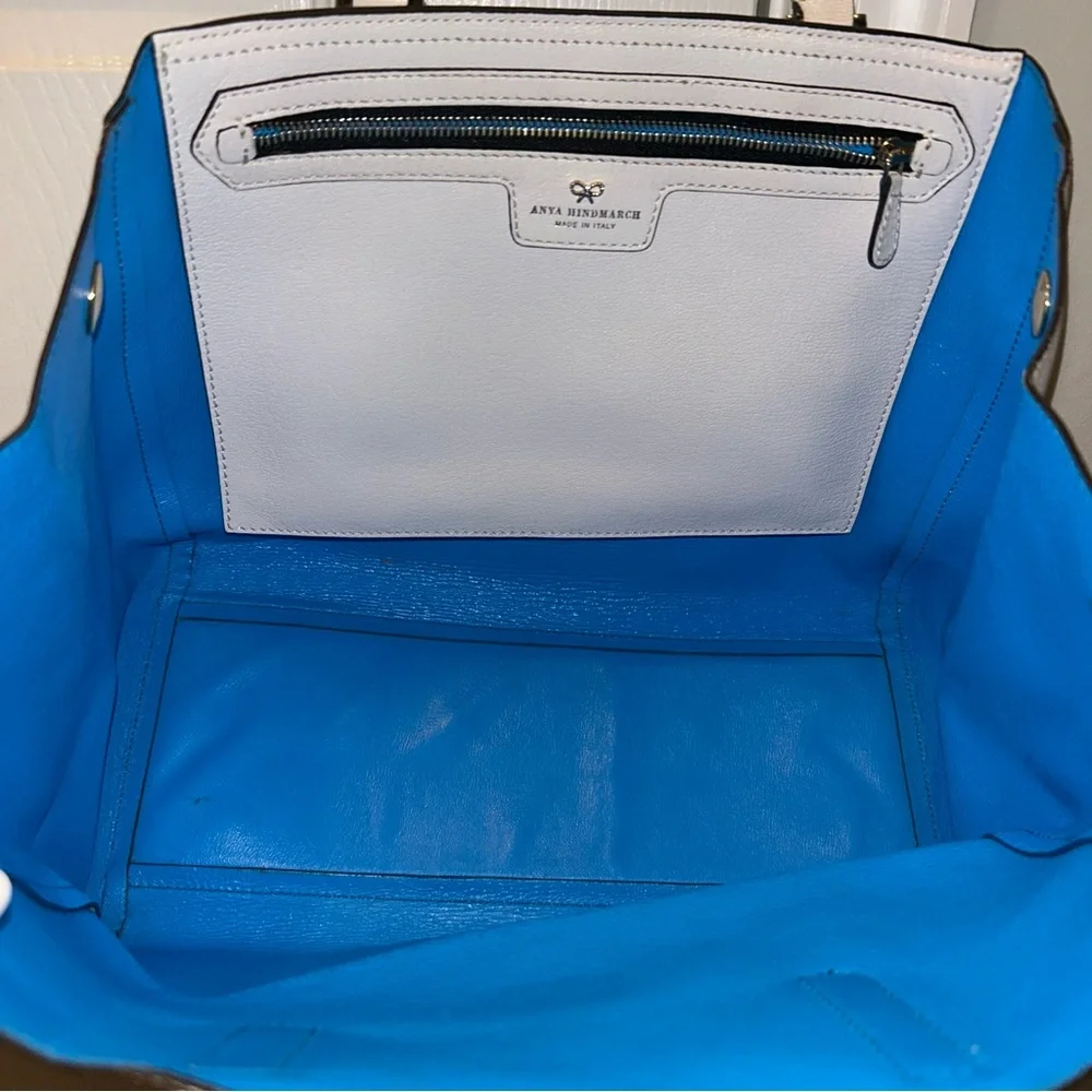 Anya Hindmarch Small White Leather Ebury Tote Bag
